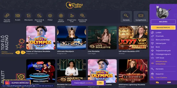 Rolling Slot Casino kazino v živo na mobilnem telefonu